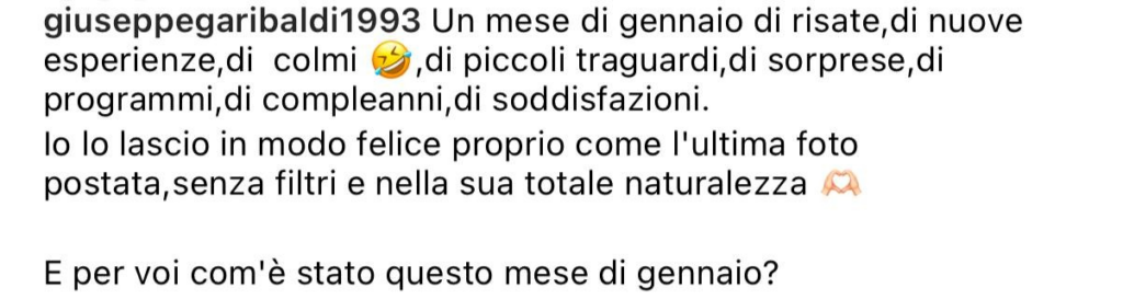 Giuseppe Garibaldi concorrente GF