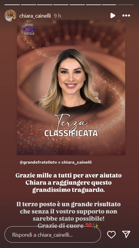 Comunicato Staff Chiara Cainelli