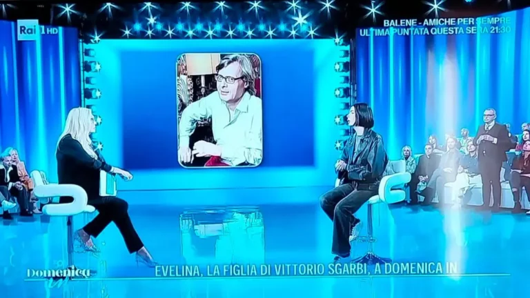 Evelina parla di Sgarbi a Domenica In.