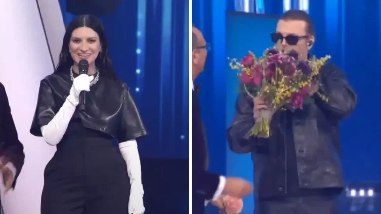 Gianluca Grignani e la battuta sul palco a Sanremo 2026 per Laura Pausini